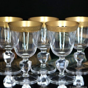 Crystal WINE Glasses Goblets with Gold Rim THERESIENTHAL image 3