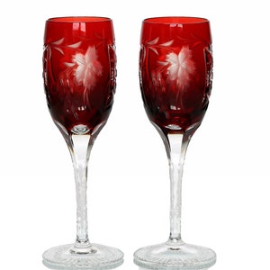 Nachtmann Traube Kristall Prosecco Glasflöten in Rubin, 2er Set