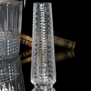 Crystal Flower Vase with Elaborate Cuts