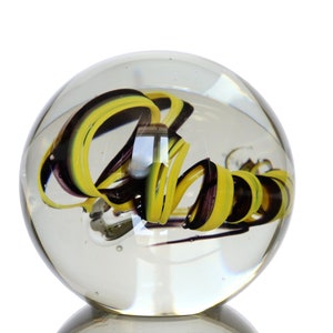 Glass Ball PAPERWEIGHT in Yellow & Black