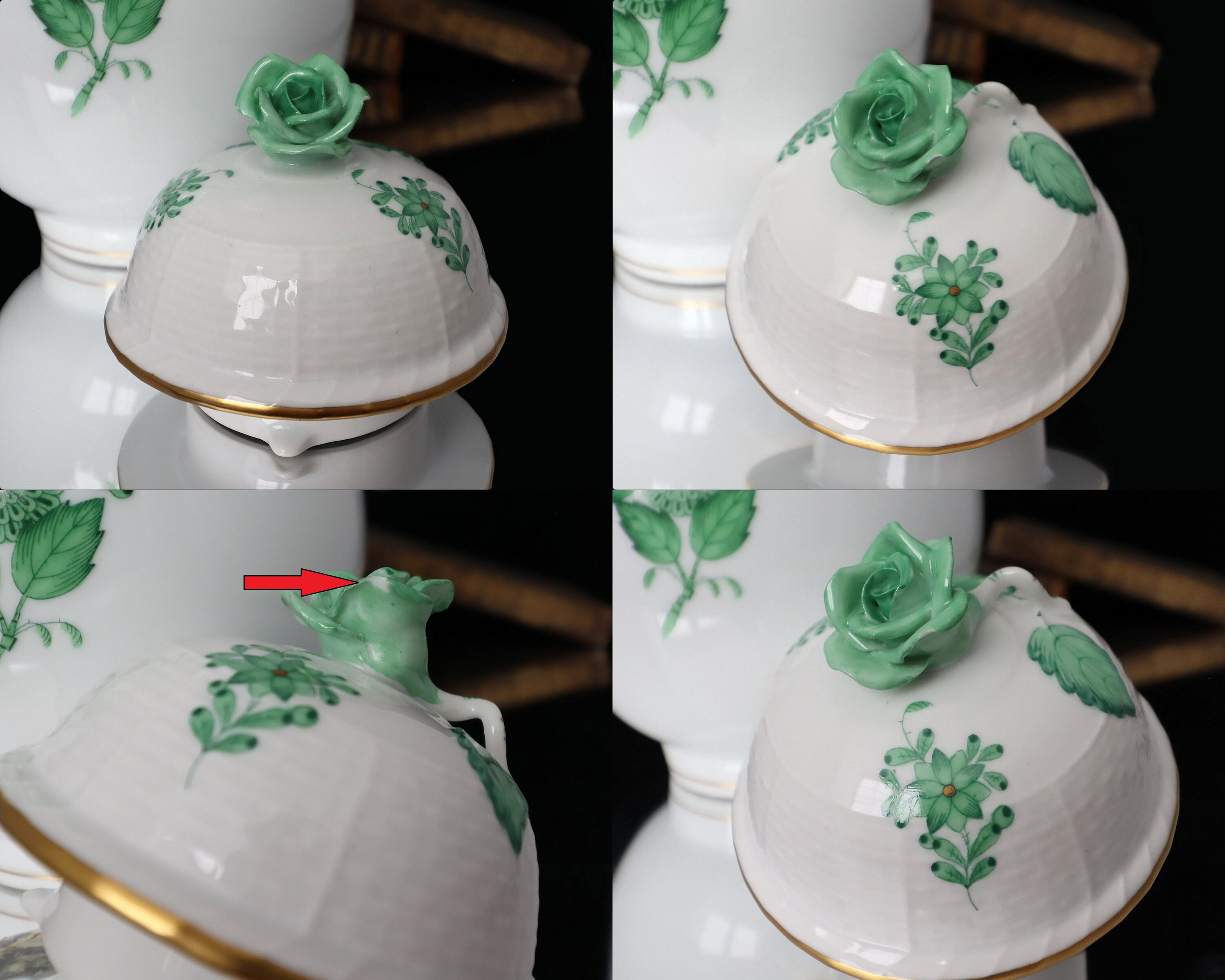 コーヒーポット 611 - HEREND アポニー グリーン、ローズノブ - Etsy 日本
