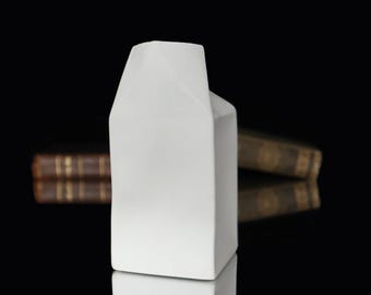 Bisque Porcelain Vase in Milk Carton Design - ROSENTHAL Do Not