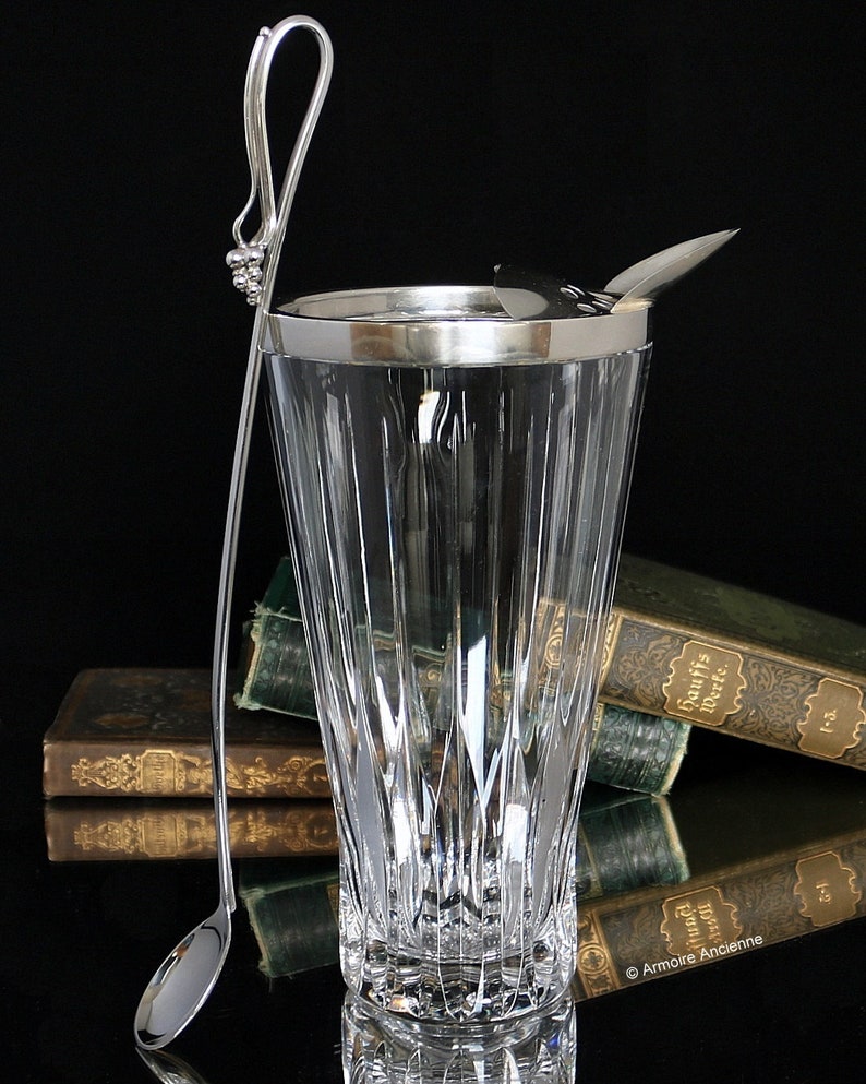 Large Cocktail Pitcher & Spoon Set Cut Crystal Glass 925 Etsy