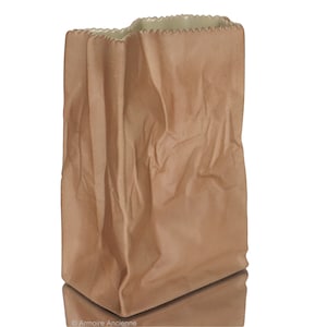 ROSENTHAL - Grande vaso in ceramica con design a sacchetto di carta, marrone 19,5 cm - Collezione Do Not Litter