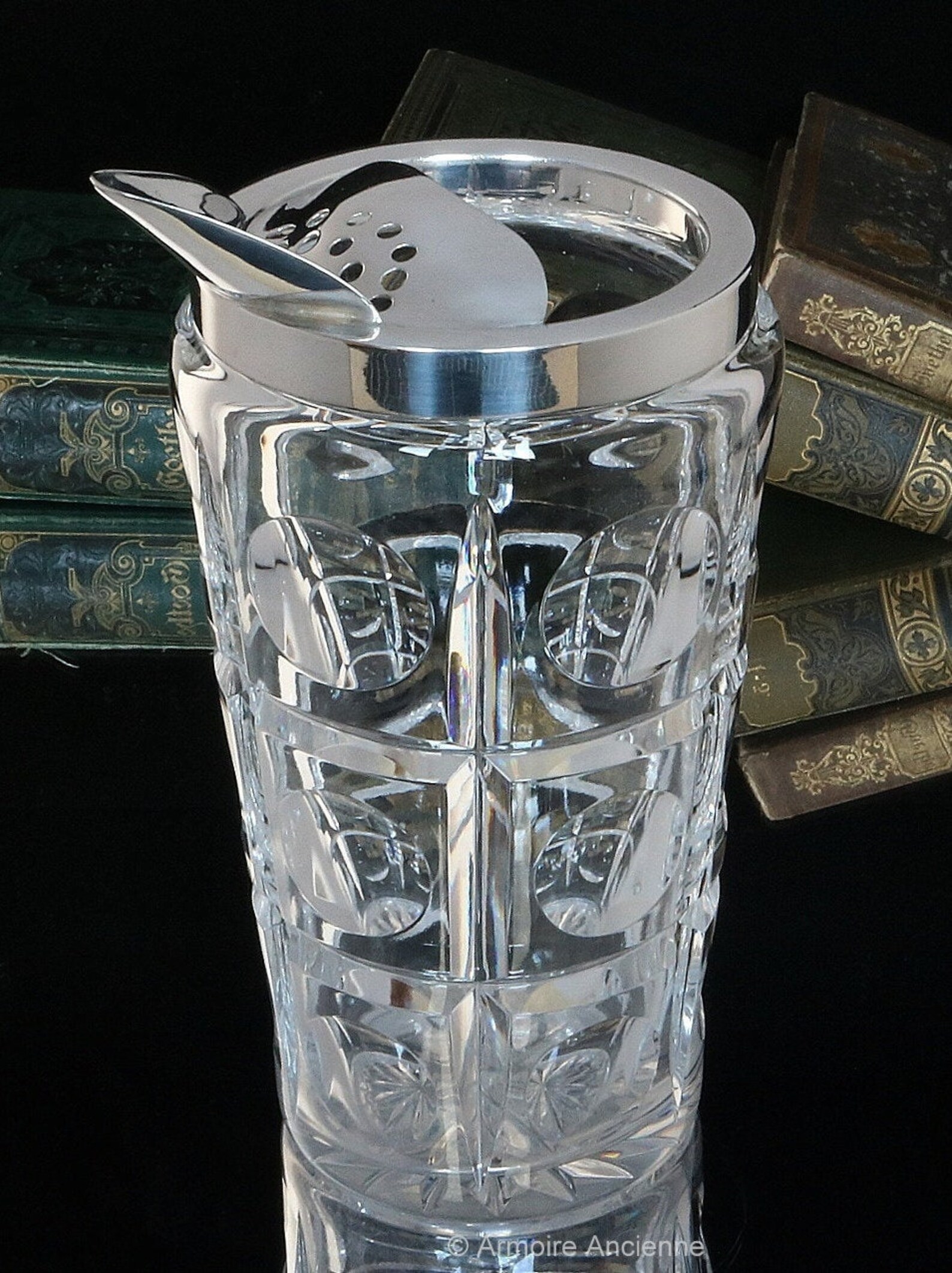 Crystal Cocktail Mixing Pitcher with 835 Sterling Silver Etsy