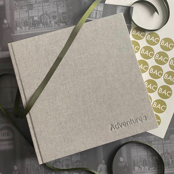 Personalised Grey Marl Linen Photo Album | 5 Sizes Available