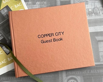 Personalised Visitor Guest Book | Copper Metal Effect Finish