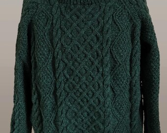 Hand Knitted Aran Jumper Fits Chest Size 112-117cms (44-46”)
