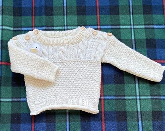Neutral Gender Childs Jumper in Cream- Fits Age 1 - 2 years