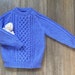 Hand Knitted Child's Crew Neck Jumper With Cable Pattern - Fits Age 3 - 4 Years 