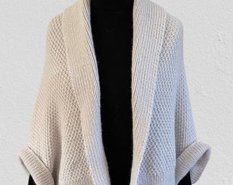 Womans Shrug, Neutral Colour, Wool Alpaca Blend, UK Size 12