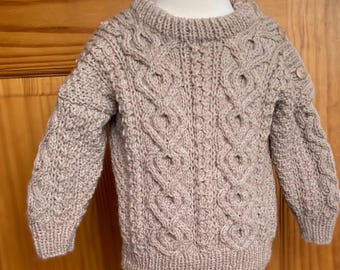 Child Cable Knit Sweater, Age 2 - 3 years, Beige