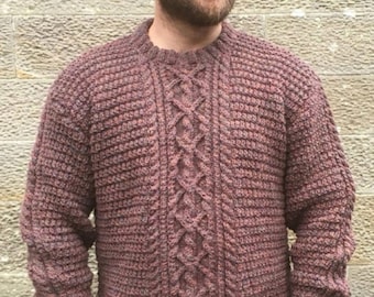 Made To Order - Hand Knitted, Wool Blend, Cable Knit Sweater