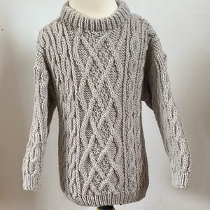 Boy Grey Jumper, Hand Knit, Light Grey, Chest 56cms (22&quot;) Age 2 - 3 years,