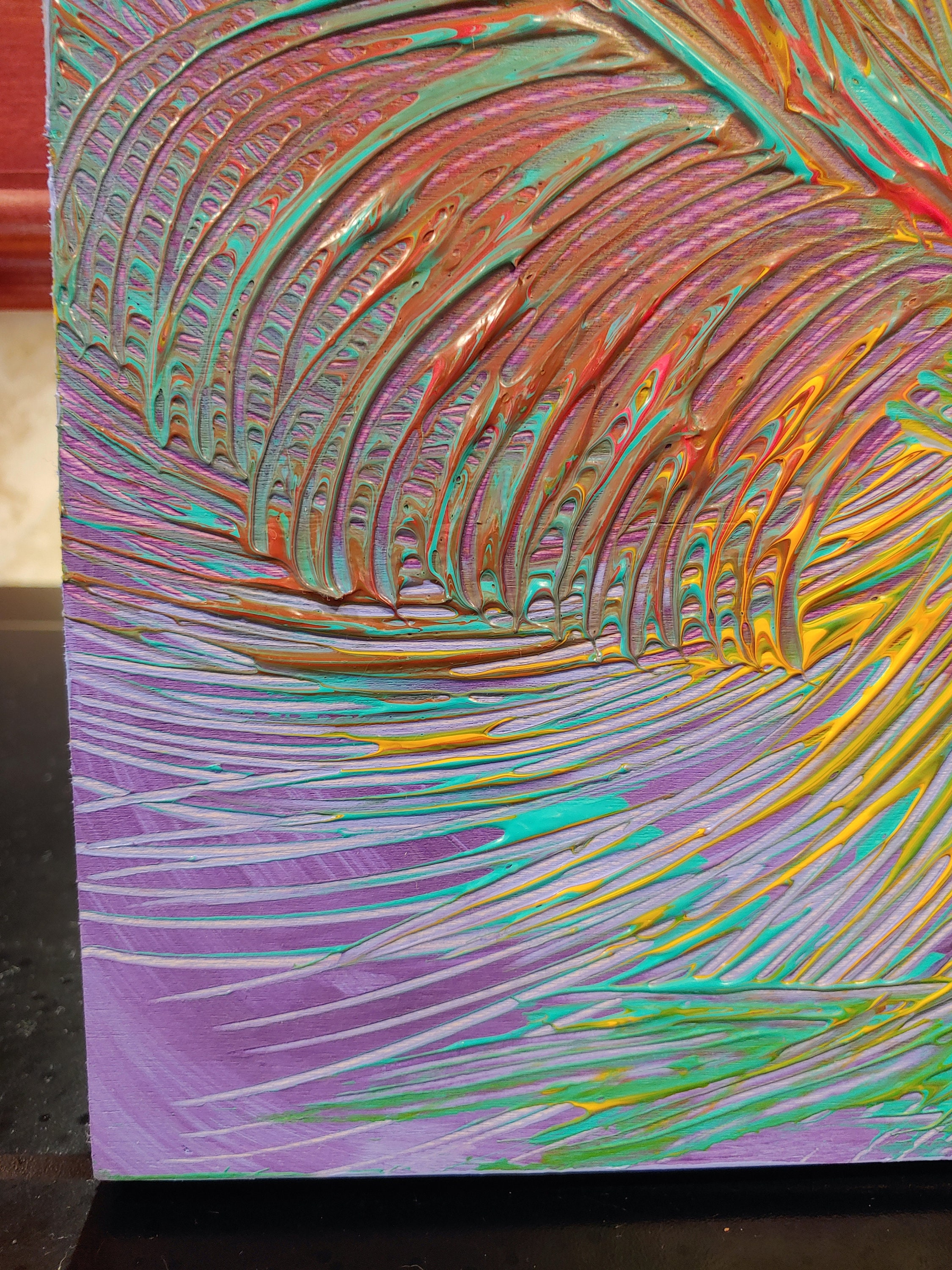 12 by 12 abstract on wood canvas Etsy