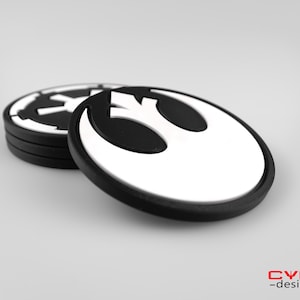 3D Star Wars Coasters: Imperial, Rebel, Jedi, Sith