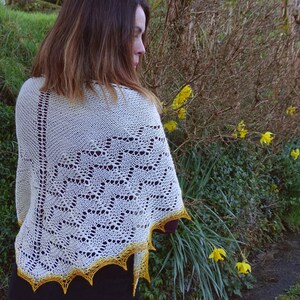 Líomóid sorbet shawl Knitting Pattern. PDF knitting pattern, Lace Shawl, Top down Shawl, Triangular shawl, Knit pattern, Instant Download
