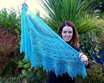 An Farraige. Lace shawl Knitting Pattern. PDF knitting pattern