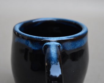 Espresso Mug with Black Glaze and Opal Rim