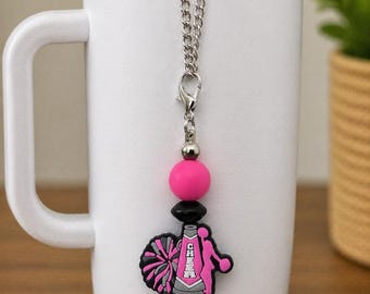 Cheerleader Becher Anhänger: Silikonperle, Handgefertigtes Tasse Accessoire
