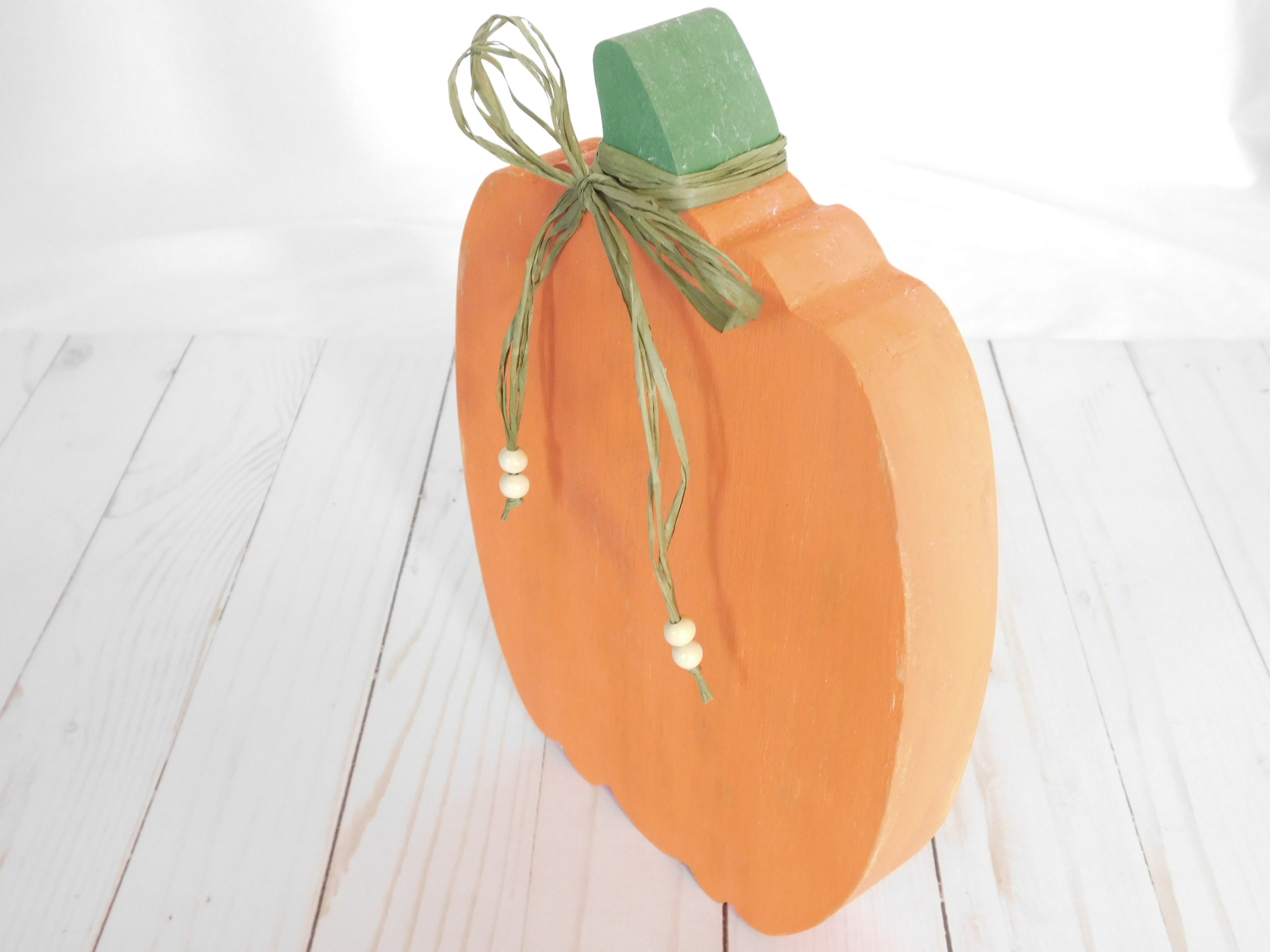 Pumpkin Decor Orange Pumpkin Wood Pumpkin Fall Home Decor Etsy