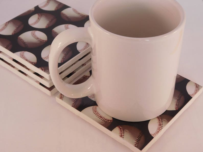 Baseball Coasters Man Cave Coasters Sports Decor Baseball Etsy