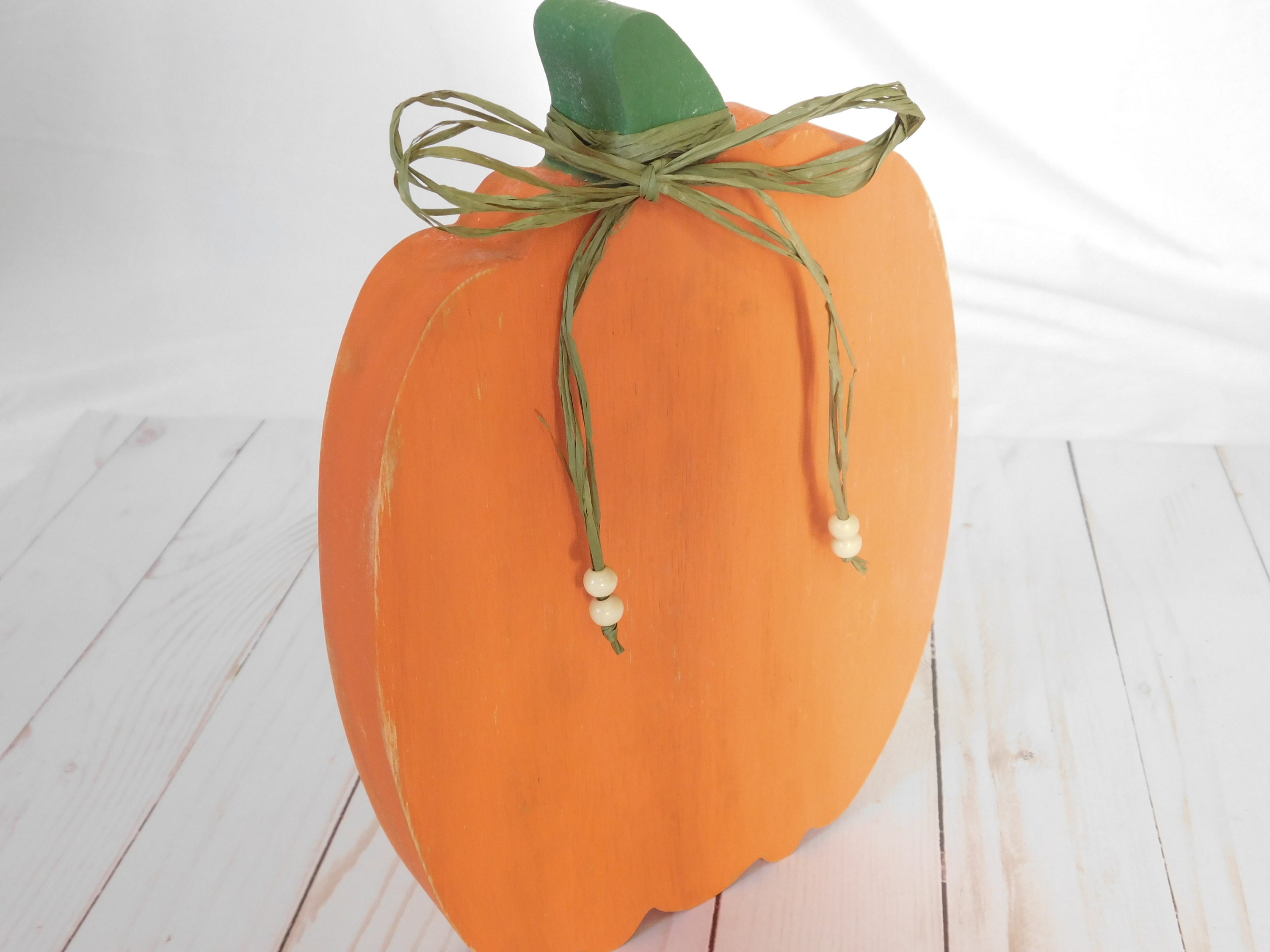 Pumpkin Decor Orange Pumpkin Wood Pumpkin Fall Home Decor Etsy