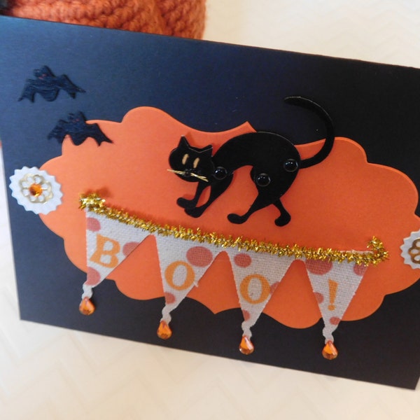 Halloween Greeting Card, Handmade Card, Blank Inside