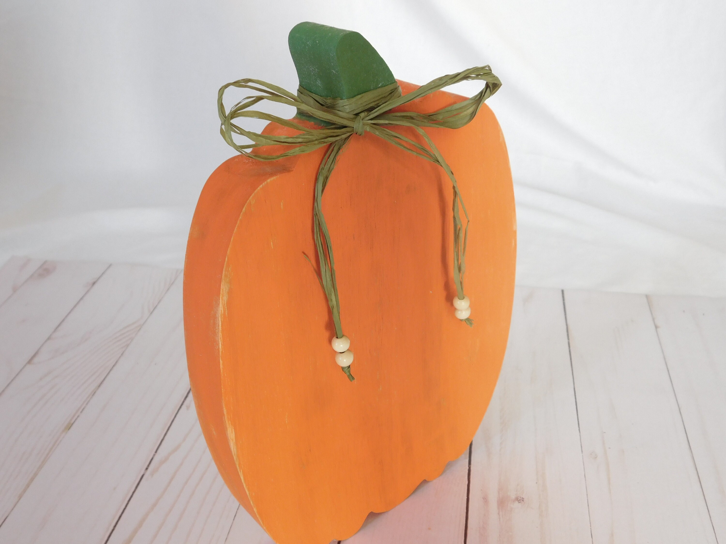 Pumpkin Decor Orange Pumpkin Wood Pumpkin Fall Home Decor Etsy
