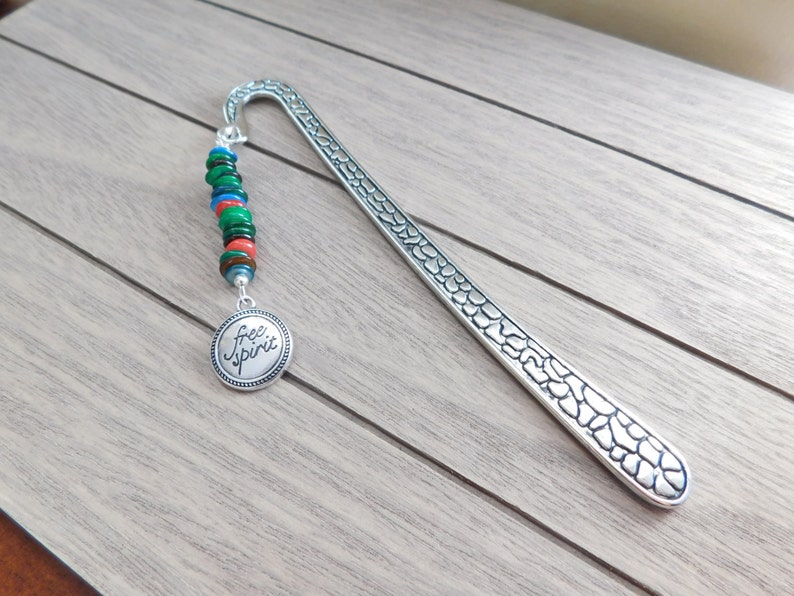 Tibetan Silver Bookmark-Blue Beads /& SEASHELLS//SHELLS Christmas//Birthday Gift.