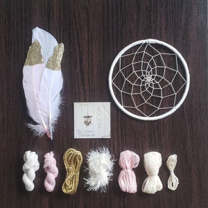 DIY Kit // Small Pink + Gold Dreamcatcher Kit // READY To SHIP