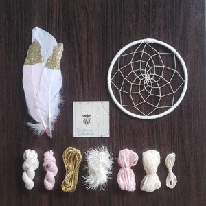 DIY Kit // Small Pink Gold Dreamcatcher Kit // READY to SHIP image 1