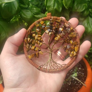 Custom Wire Tree of Life with Faux Suede Wrap // Suncatcher // Rearview Mirror Charm image 6