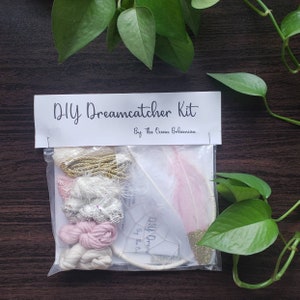 DIY Kit // Small Pink Gold Dreamcatcher Kit // READY to SHIP image 2