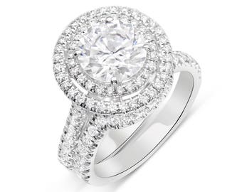 Double Halo Diamond Ring