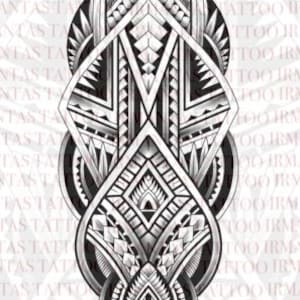 One-of-a-Kind Polynesian style Digital Tattoo Design PSD file with stencil layer