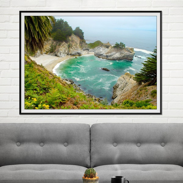 Falls, McWay Falls, Julia Pfeiffer State Park, Big Sur California - Fine Art Landscape Giclée Print