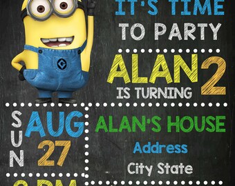 Minions birthday party invitation