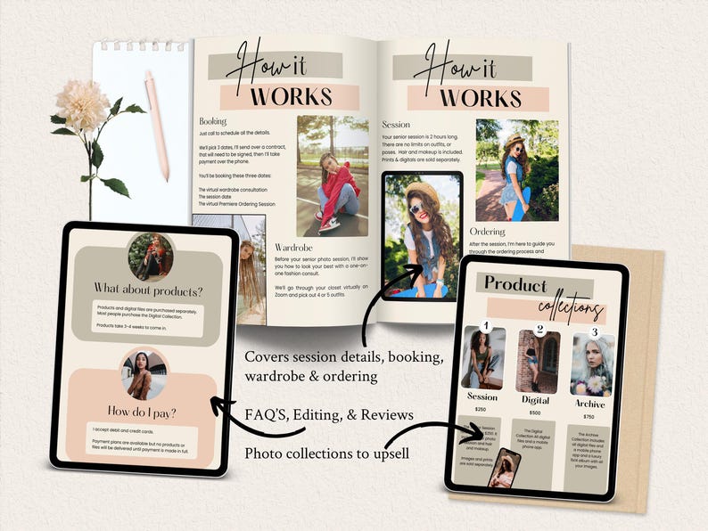 Senior Photography Welcome Guide Canva Template: Beauty Tips, Product and Info Guide, EMILY image 3