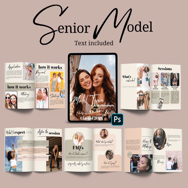 Photoshop Senior Modep Rep Team Magazine Template, Senior Ambassador Magazine, Gen Z Senior Model Rep Team Magazine, Model Rep Program