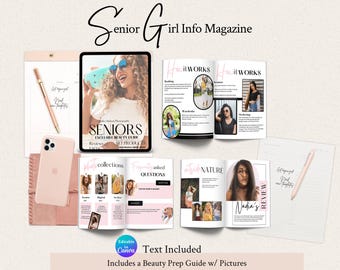 Senior Girl Welcome Packet Magazine | 55-Page Canva Template for Photographers + Fully Written Copy, BAILEY