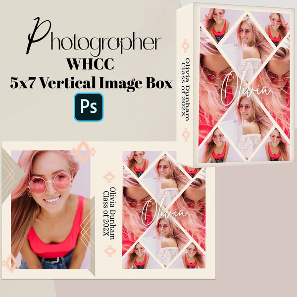 Photoshop Senior fotograaf Image Proof Box, WHCC Print Box, Photoshop-sjablonen voor fotografen, fotograaf Toolkit, Senior Box