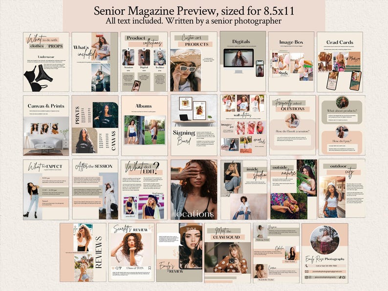 Senior Photography Welcome Guide Canva Template: Beauty Tips, Product and Info Guide, EMILY image 4