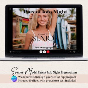 Senior Model Rep Program Parent Meeting: Canva Presentation Template
