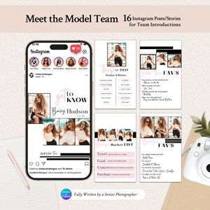 Get to Know Your Senior Model Rep Team: Canva Instagram Carousel Posts & Stories Templates for Senior Rep Program