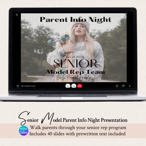 Senior Model Rep Program Presentation | 40 Canva Slide Deck for Parent Info Meetings, EMILY