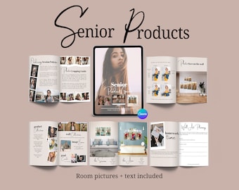 Prijslijst voor senior fotografen van Canva, gids voor het bijsnijden van foto's, sjabloon voor een muurgalerij, investeringsgids voor fotografie, bestellingen na verkoop