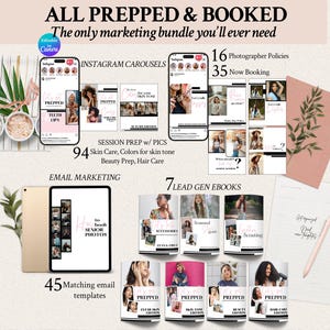 Senior Photographer Marketing Bundle | 200+ Canva Templates | Session Prep Guides, Email Marketing, Senior Rep Marketing | Instant Download