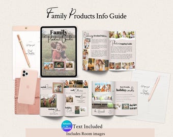 Family Photographer Product Guide: Canva Price List & Wall Art Template (Digital Download)
