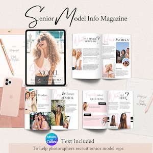 Senior Model Rep Program Magazine – 43-Page Canva Template for Photographers + Fully Written Copy, BAILEY